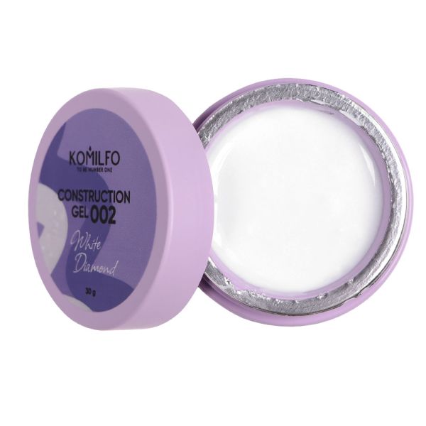 Гель  Komilfo Construction Gel 02 White Diamond, 30г