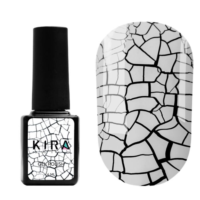 Гель-лак Kira Nails Crack Effect White (білий для кракелюра), 6 мл