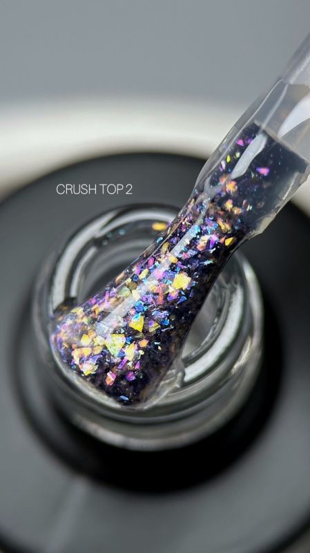 Топ для гель-лака SAGA Crush Top №02 (с поталью), 9 мл