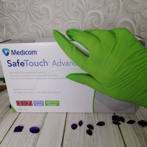 Рукавички нітрілові Medicom SafeTouch® Advanced™ Apple Green (3.6 г) 