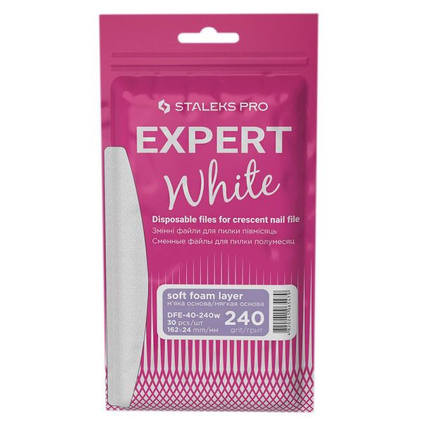Набор сменных файлов для пилки полумесяц Staleks EXPERT  240 грит (30 шт) DFE-40-240w