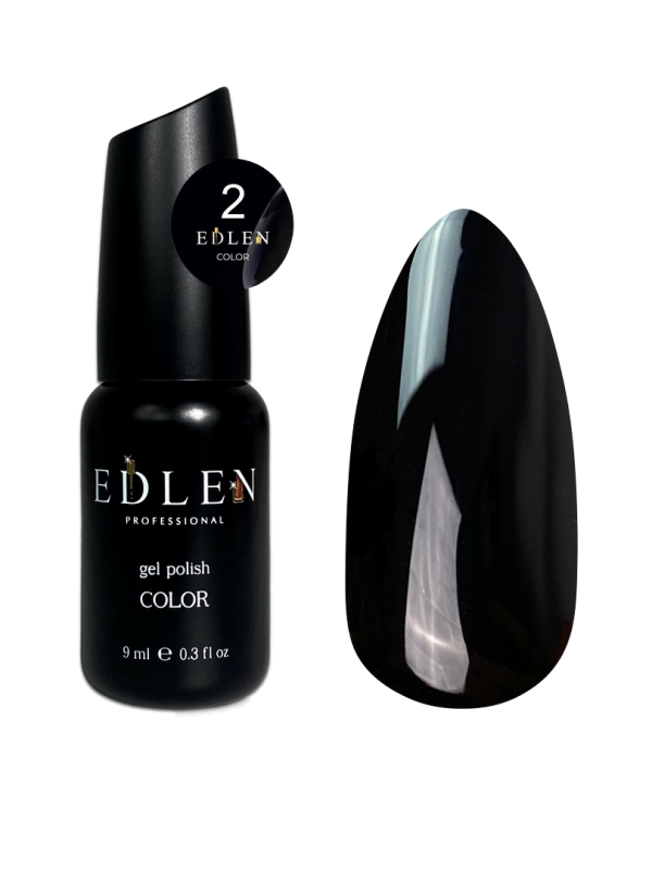 Гель-лак Edlen Color 9мл 002 черный