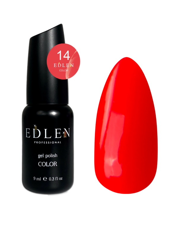 Гель-лак Edlen Color 9мл 014 кораллово-красный