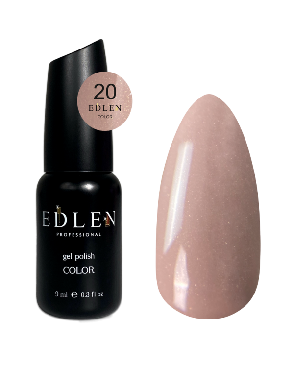 Гель-лак Edlen Color 9мл 020 розовое какао, микроблеск