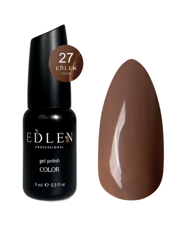 Гель-лак Edlen Color 9мл 027 светло-коричневый