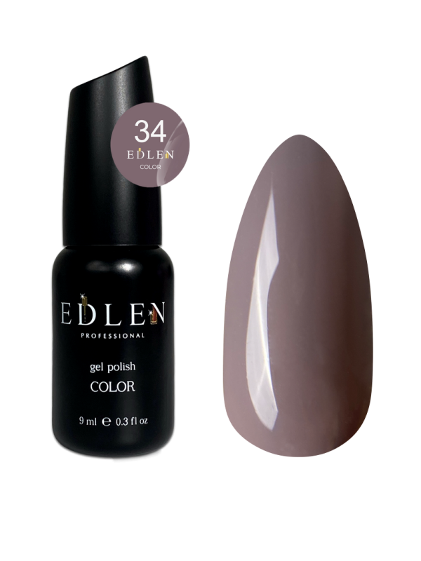 Гель-лак Edlen Color 9мл 034 темно-серый