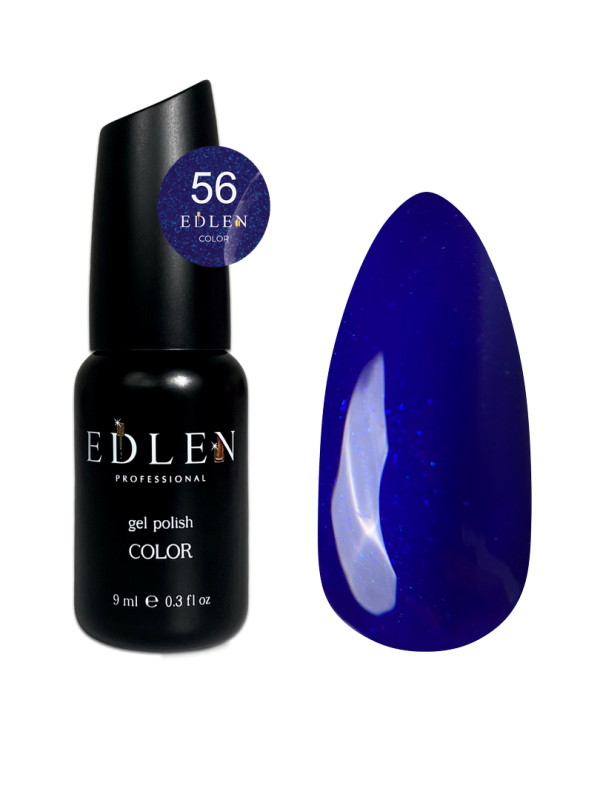 Гель-лак Edlen Color 9мл 056 синий с шиммером