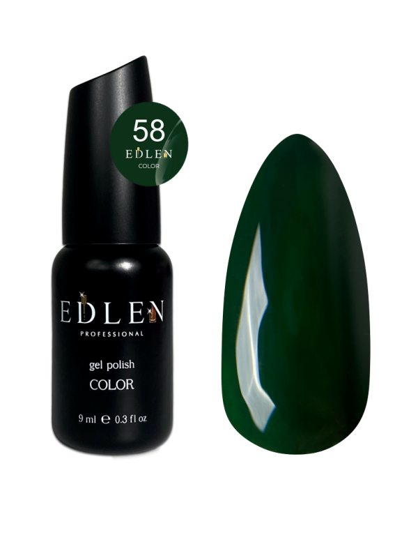 Гель-лак Edlen Color 9мл 058 темно-зелений