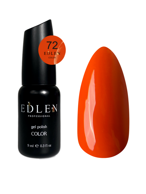 Гель-лак Edlen Color 9мл 072 приглушенный оранжевый