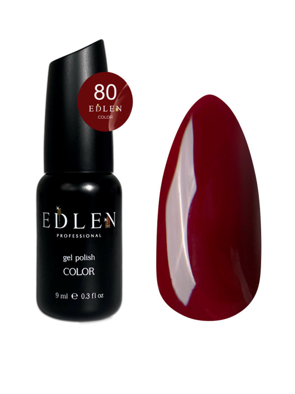 Гель-лак Edlen Color 9мл 080 бордово-сливовий