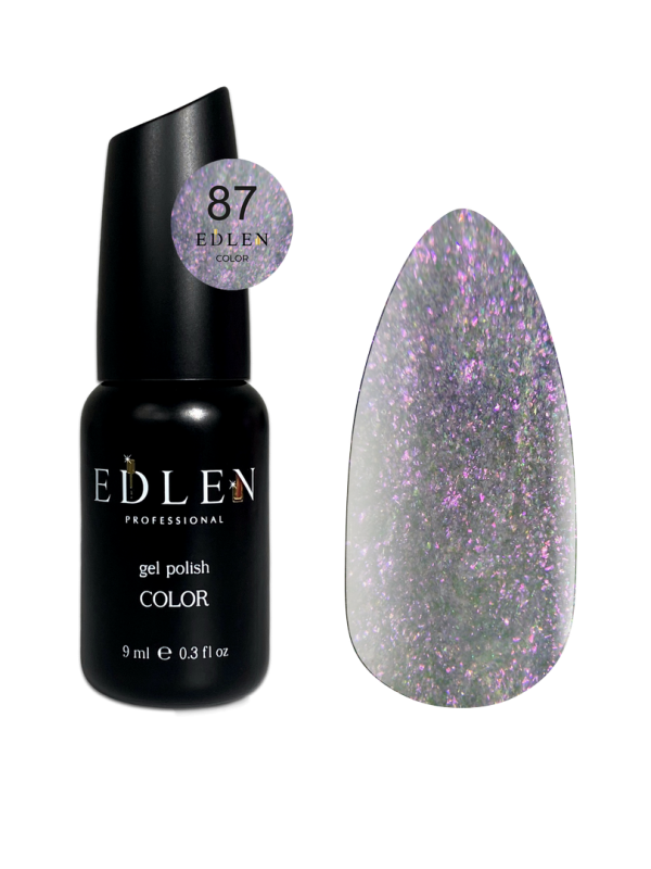Гель-лак Edlen Color 9мл 087 прозрачный с фиолетовым шиммером