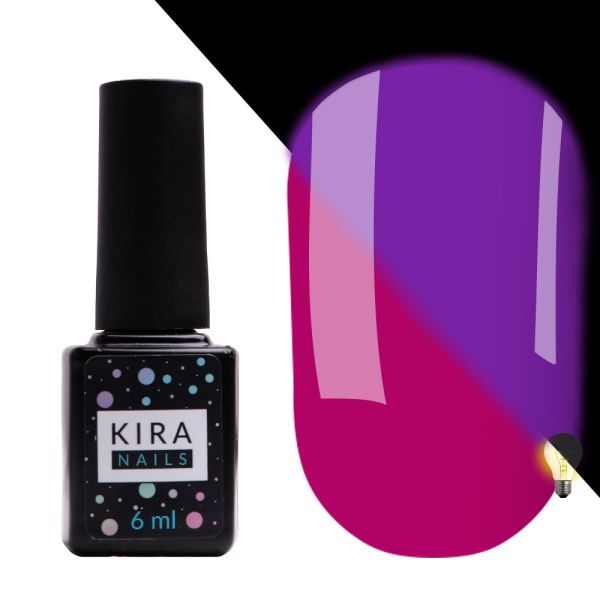 Гель-лак Kira Nails FLUO 008 (ягодный, флуоресцентный), 6 мл