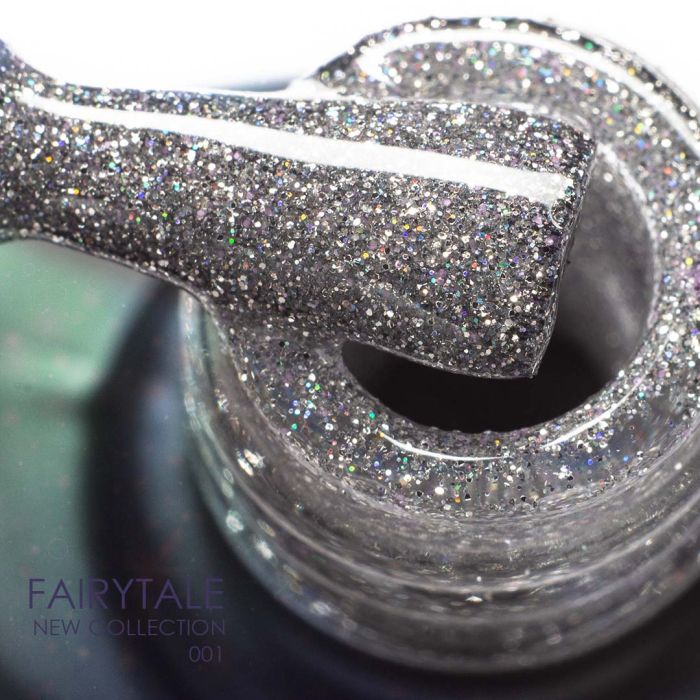Гель-лак Komilfo Fairytale Cat Eye 001 (сріблясте світловідбивне котяче око), 8 мл