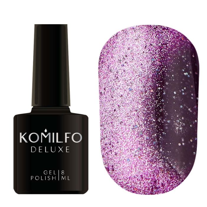 Гель-лак Komilfo Fairytale Cat Eye 004 (рожевий захід сонця світловідбиває котяче око), 8 мл