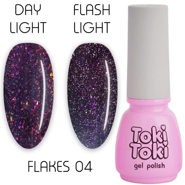 Гель-лак світловідбивний Toki Toki Flakes № 004, 5 мл