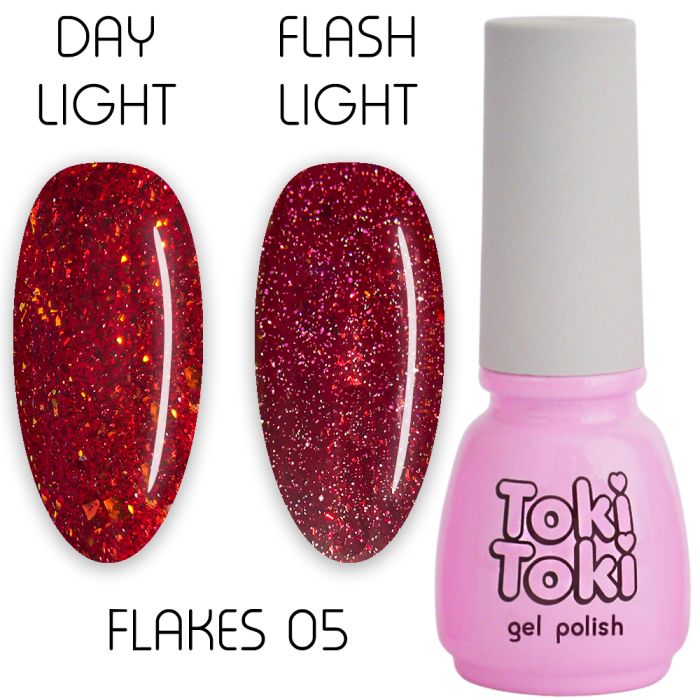 Гель-лак світловідбивний Toki Toki Flakes № 005, 5 мл