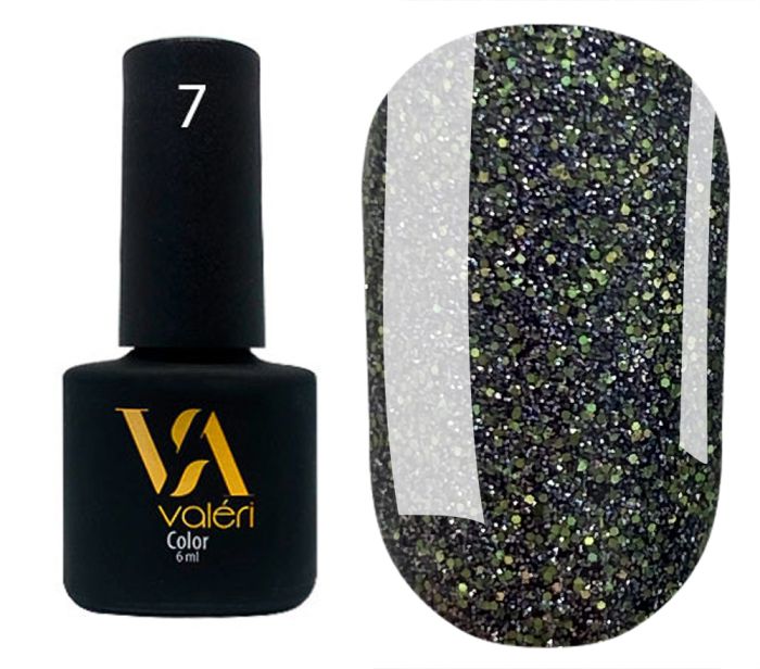 Світловідбивний гель-лак Valeri Flash №07, зелений, 6 ml