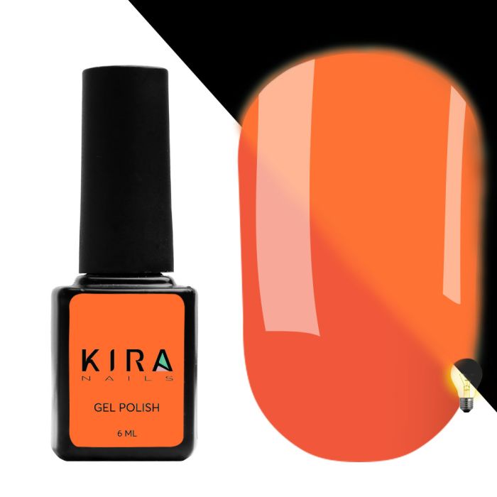 Гель-лак Kira Nails FLUO 007 (морквяно-червоний, флуоресцентний), 6 мл