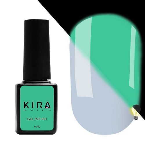 Гель-лак Kira Nails FLUO 013 (блакитний, флуоресцентний), 6 мл