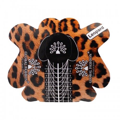 Формы для наращивания ногтей Global Fashion Leopard
