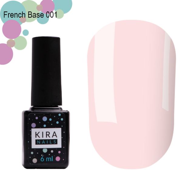 База для гель-лаку камуфляж Kira Nails French Base 001 (ніжно-рожевий)