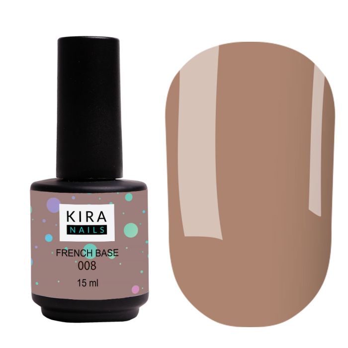 База Kira Nails French Base 008 тепла світло-коричнева 15мл