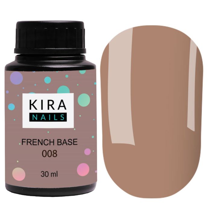 База Kira Nails French Base 008 тепла світло-коричнева 30мл
