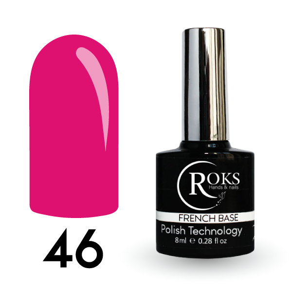 Камуфлююча база для гель-лака Roks (Opium) French Rubber Base 46 8 мл 