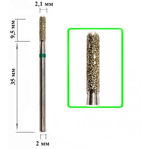 Алмазная насадка Mart М-16 Цилиндр Green 2,1*9,5