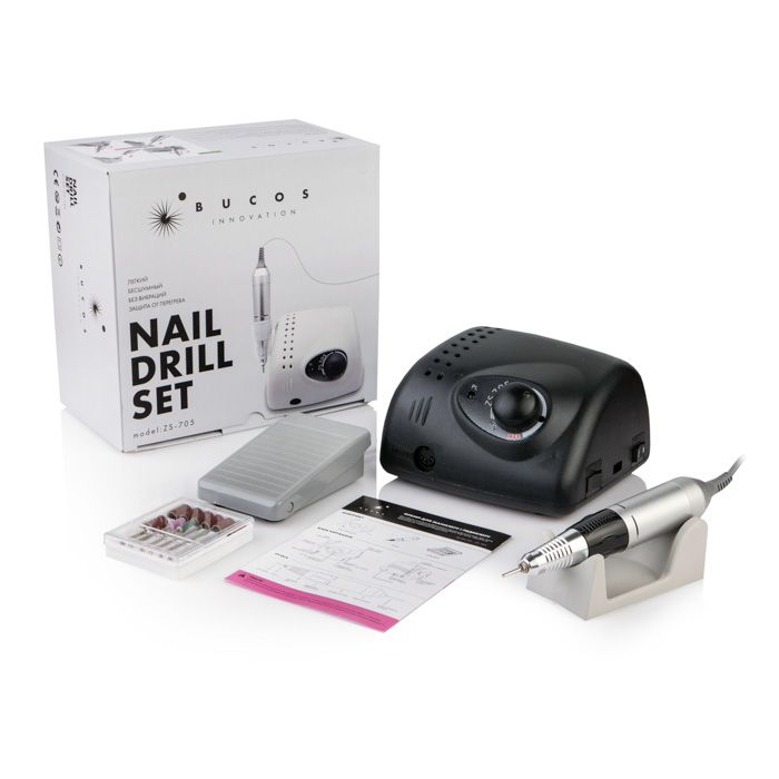 Фрезер для манікюра Bucos Nail Drill ZS-705 BLACK 65 Ватт 35 000 об