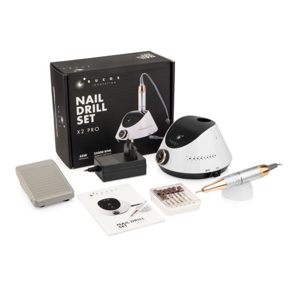 Фрезер манікюрний Bucos Nail Drill X2 PRO WHITE PEARL 65 Ватт, 35 000 об./хв.