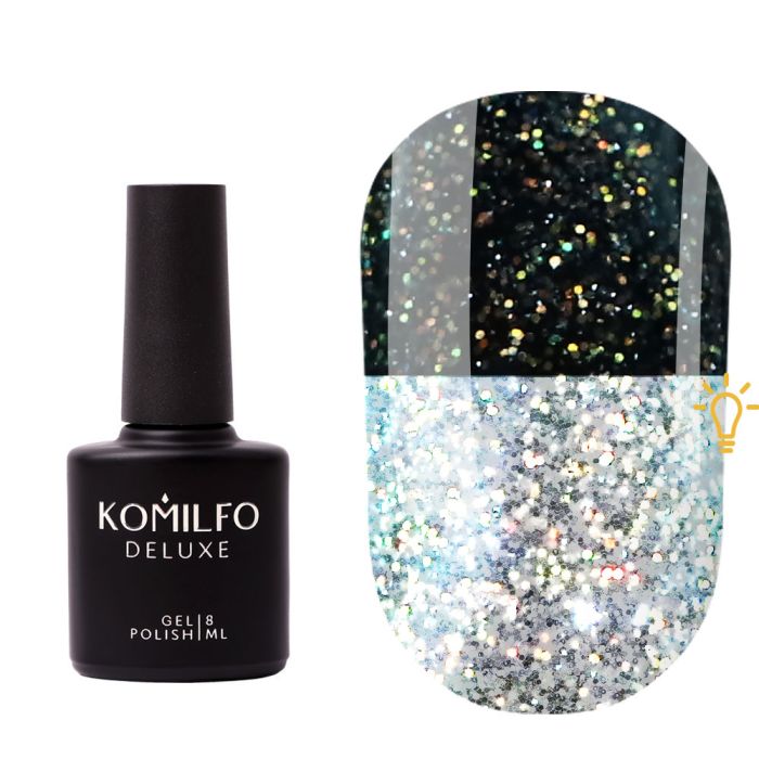 Топ  Komilfo Galaxy Top 001 голографічний світловідбиваючий 8мл