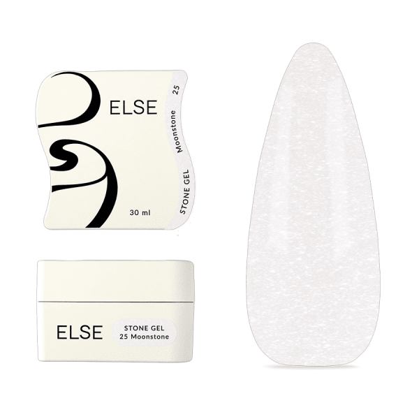 Гель Else Stone gel 25 Moonstone, молочний з холодно-блакитно-ліловим шиммером, 30мл
