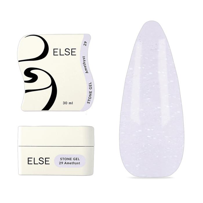 Гель Else Stone gel 29 Amethyst, пастельний ліловий з блакитно-фіолетовим шиммером, 30мл