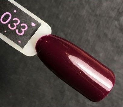 Гель-лак Kira Nails №033 (бургунді, емаль), 6 мл