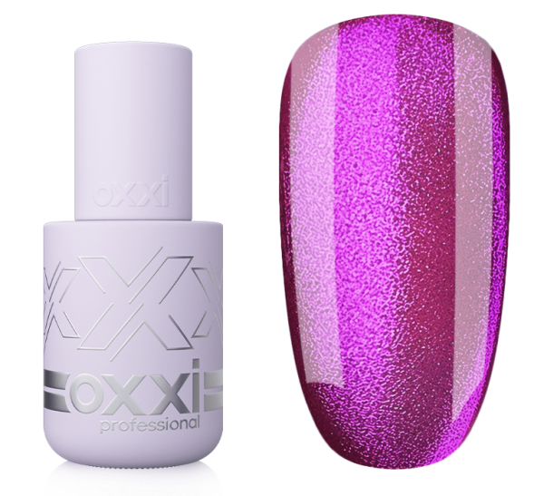 Гель-лак кошачий глаз Oxxi Pink Cat 03 малиновий, 10 мл