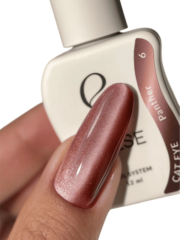 Гель-лак котяче око Else Cat Eye Silk Instinct 06 Panther темно-рожевий з металевим блиском, 12 мл