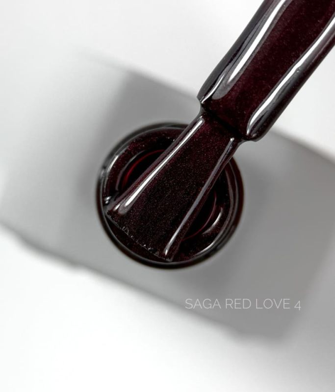 Гель-лак Saga Professional Love Red 4 червоно-коричневий з шиммером, 10 мл