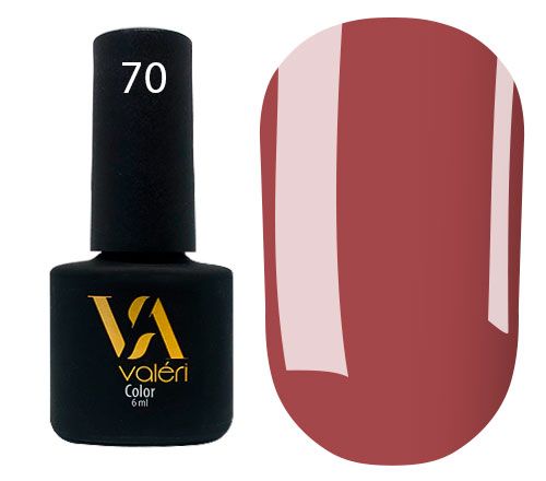 Гель-лак Valeri №070 (приглушенный красно-коричневый, эмаль), 6 мл