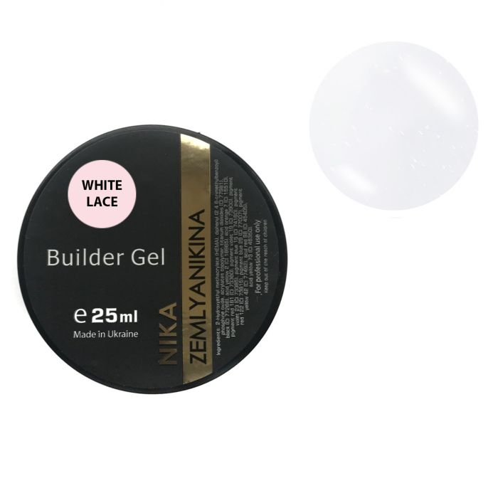 Гель для нарощування однофазний Nika Zemlyanikina Builder Gel 30мл White Lace