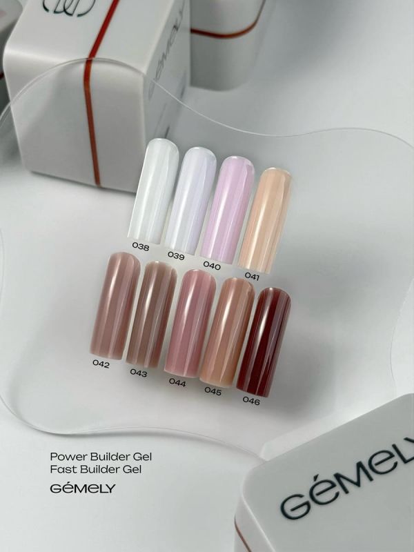 Гель GEMELY Power Builder Gel 44 приглушений пудрово-рожевий нюд, 15 мл