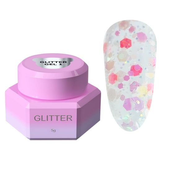 Блесточки для ногтей Glitter Gel You Are Cute 01, 5мл