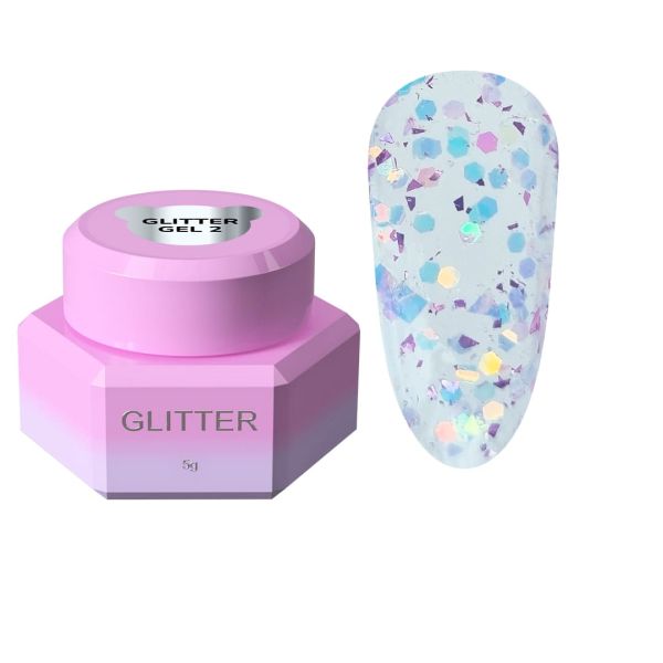 Блесточки для ногтей Glitter Gel You Are Cute 02, 5мл