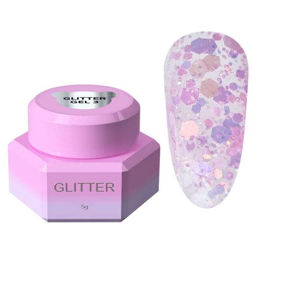 Блесточки для ногтей Glitter Gel You Are Cute 03, 5мл