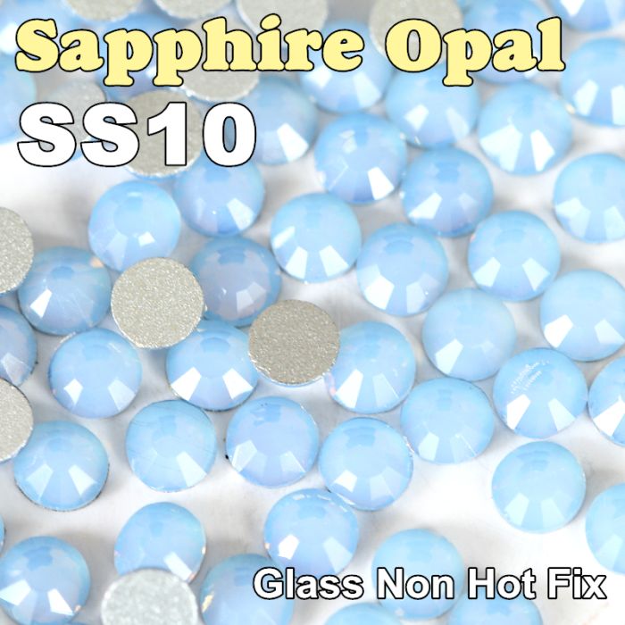 Стразы для ногтей  SS10 (1.6мм) Opal голубой 100шт