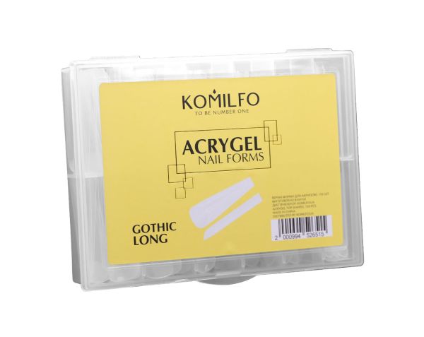 Верхние формы для наращивания длинный готический миндаль Komilfo Top Nail Forms Long Gothic   130шт