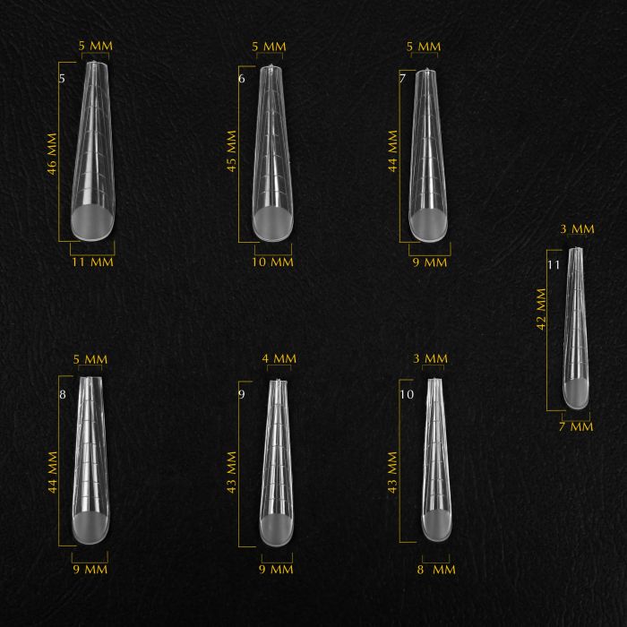Верхние формы для наращивания длинный готический миндаль Komilfo Top Nail Forms Long Gothic   130шт