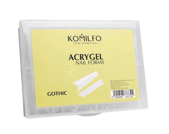Верхні форми для нарощування Komilfo Top Nail Forms Gothi  готичний мигдаль 120 шт