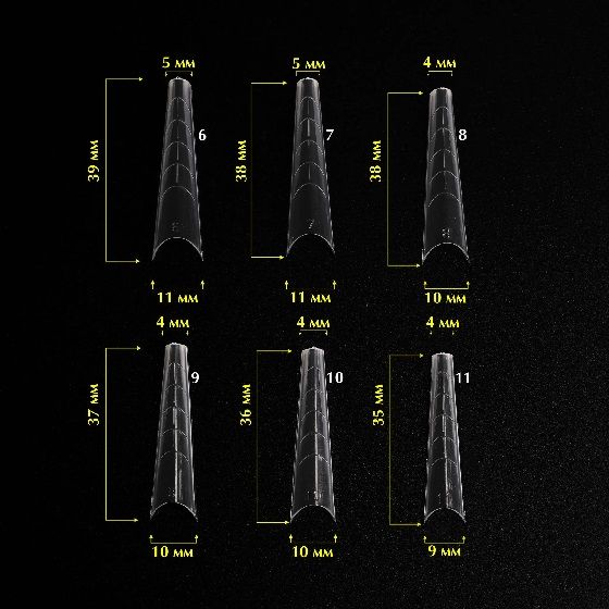 Верхні форми для нарощування Komilfo Top Nail Forms Gothi  готичний мигдаль 120 шт