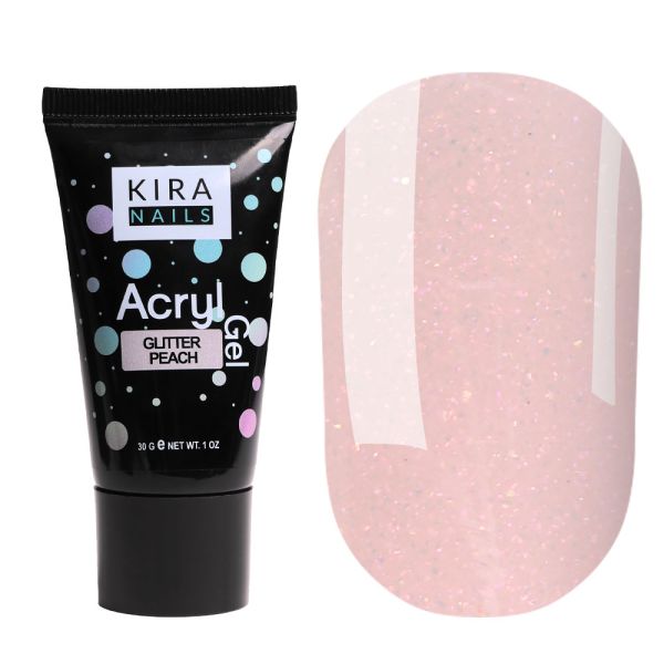Акрилгель Kira Nails Acryl Gel Glitter Peach 30 г